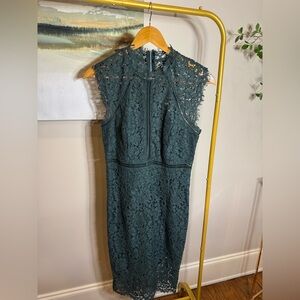 Bardot Lace Midi Dress - Teal